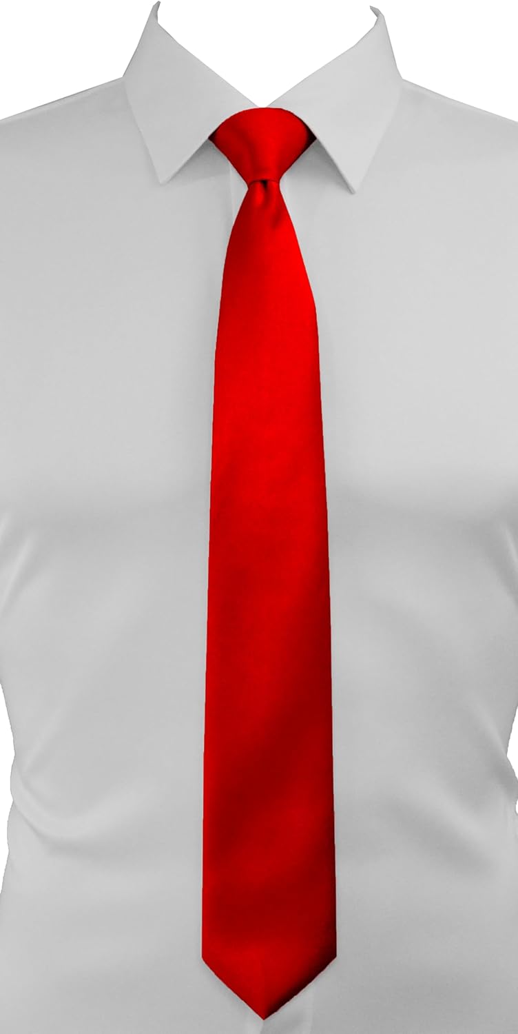 Trilece Ties for Men - Mens Solid Color Formal Necktie and Pocket Square Sets - Image 1